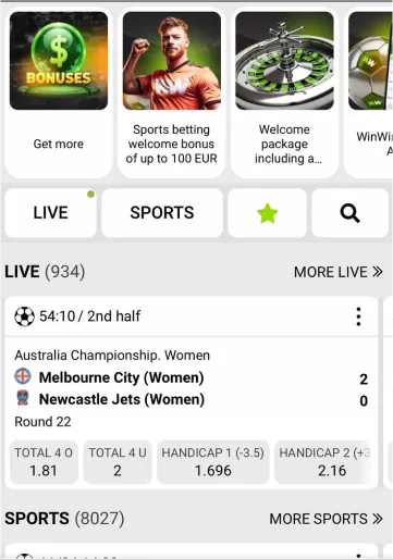 Live game results table – track the winners