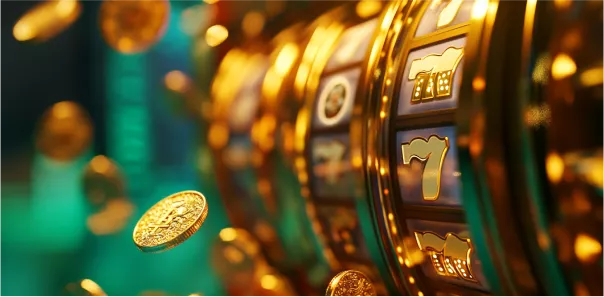 Cash flying out of a slot machine – hit the jackpot!